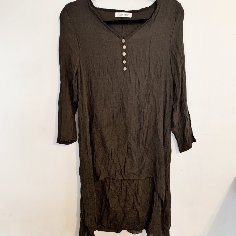 WOMENS BROWN HIGH LOW DRESS